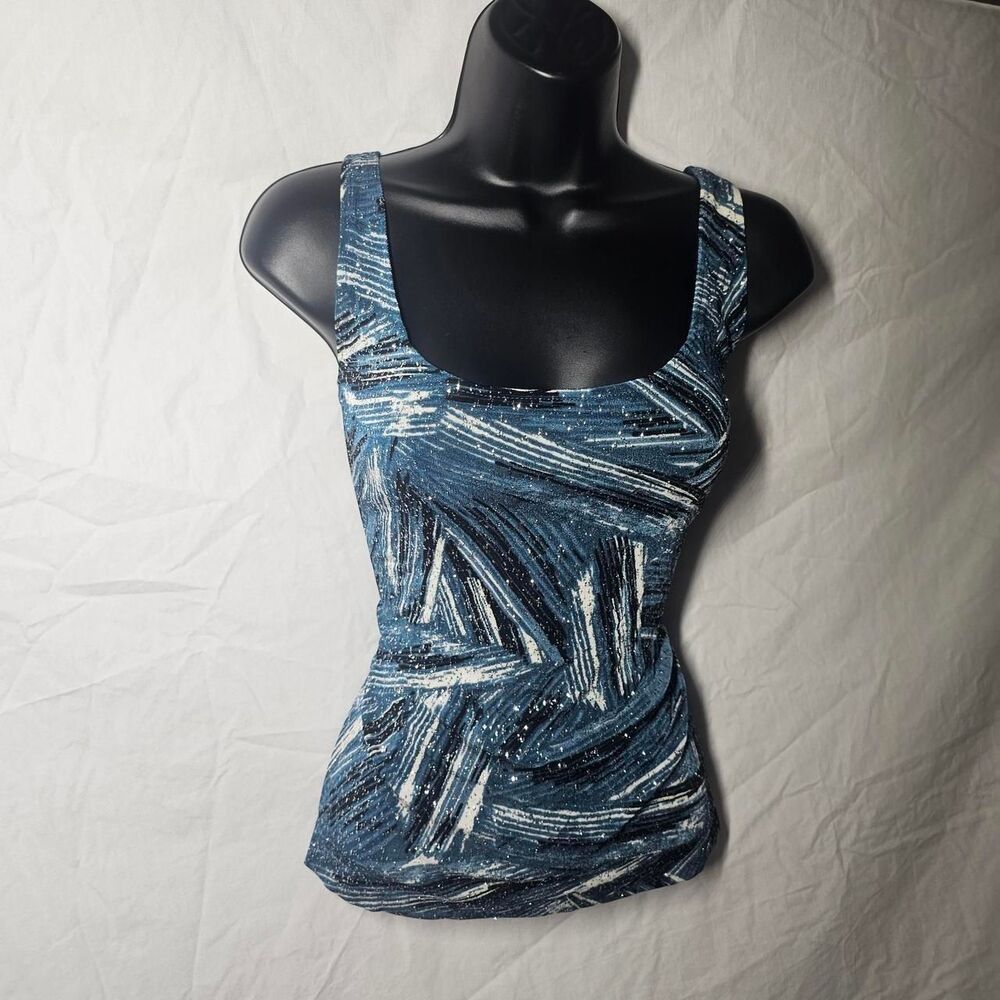 Vintage 90s blue whimsigoth glam glitter top
